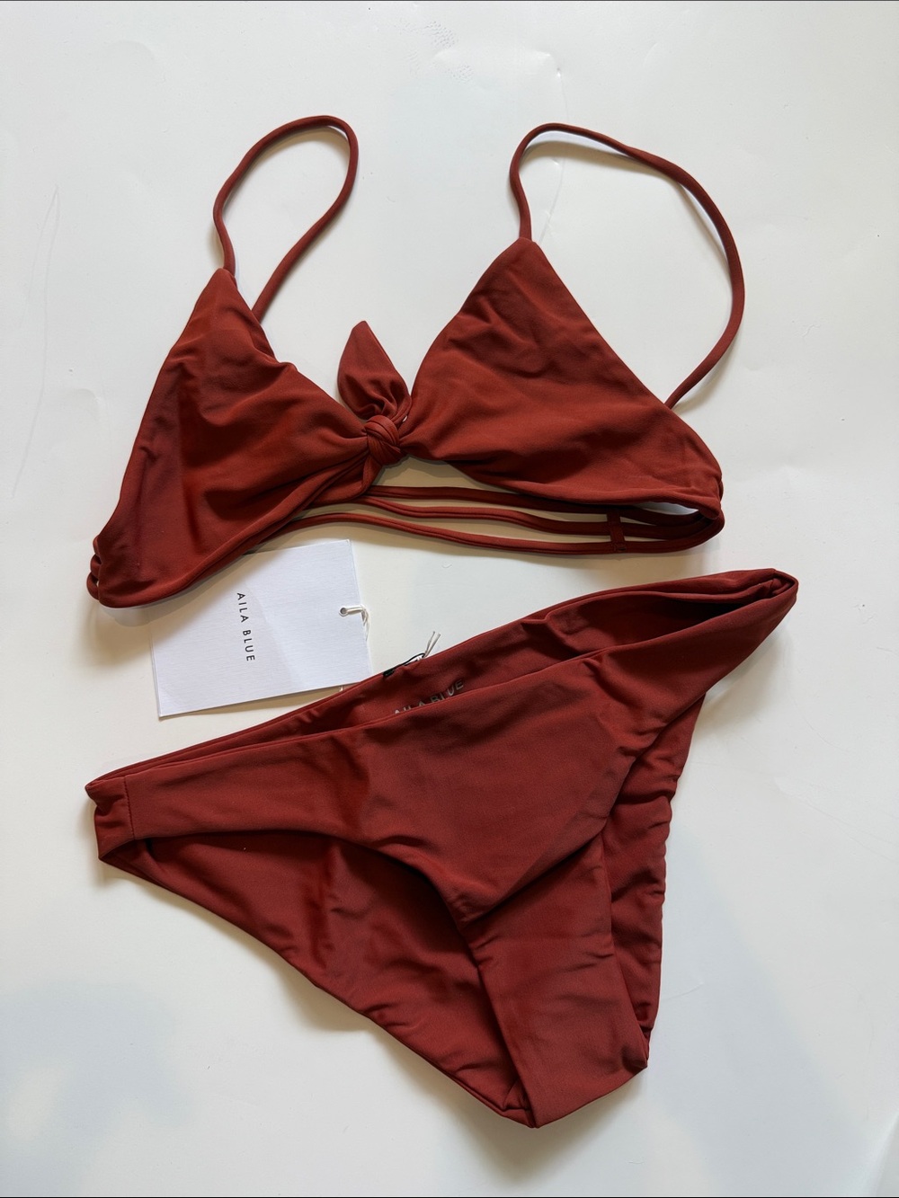 Alia Blue sz M Bikini in wildflower Canyon Rust Knot Bikini Top and Bottom NWT